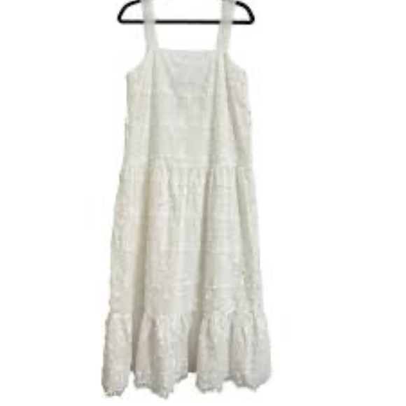 ZARA White Lace Midi Dress Belted Lacey Bridal Honeymoon Cottagecore Medium - Picture 6 of 8